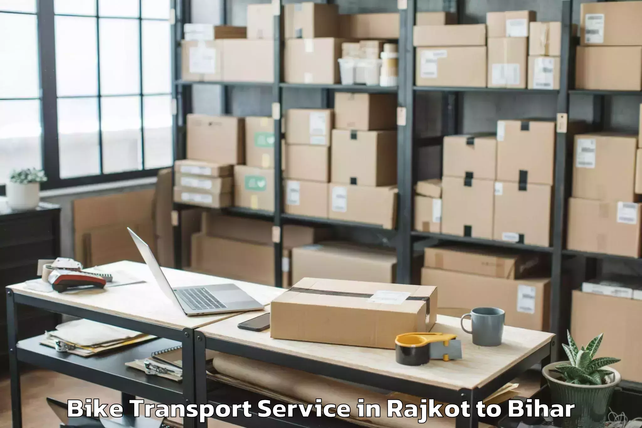 Professional Rajkot to Barauli Bike Transport